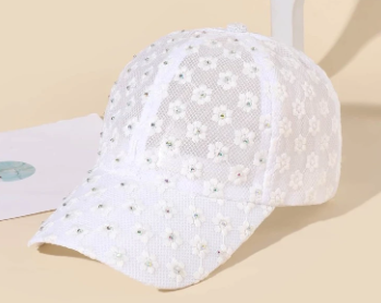 Gorro De Béisbol Con Diseño Floral Bordado